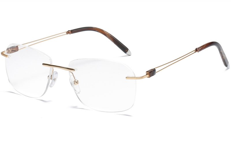 gold rimless eyeglasses 868