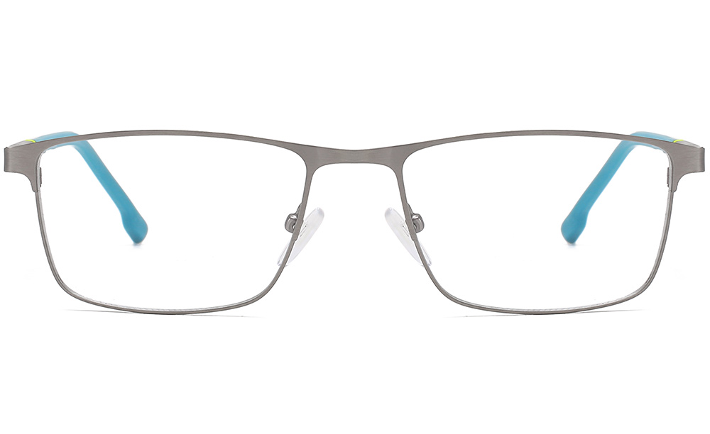 gun and green eyeglasses frame front HE02